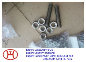 ASTM A 193  B 8 C Болт с гайками ASTM B194 8 C